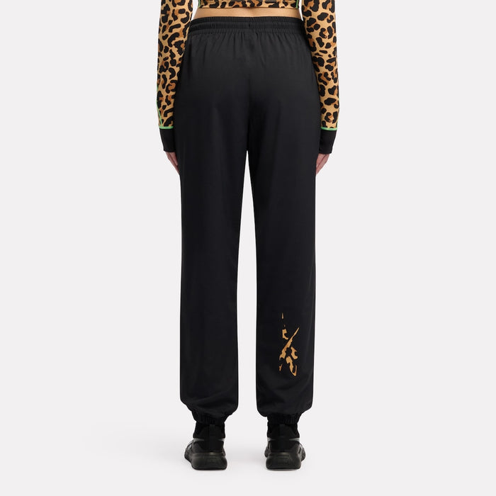 REEBOK APPAREL WOMEN Animal Print Vector Track Pants BLACK