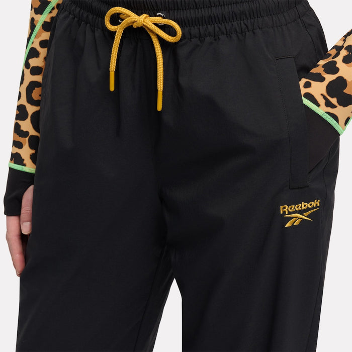 REEBOK APPAREL WOMEN Animal Print Vector Track Pants BLACK
