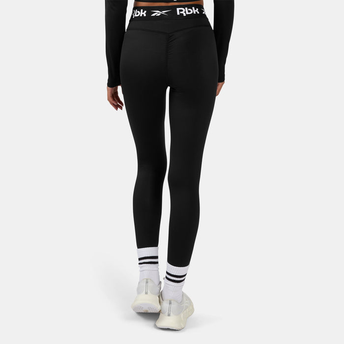 REEBOK APPAREL WOMEN ID Train Ruched Leggings BLACK
