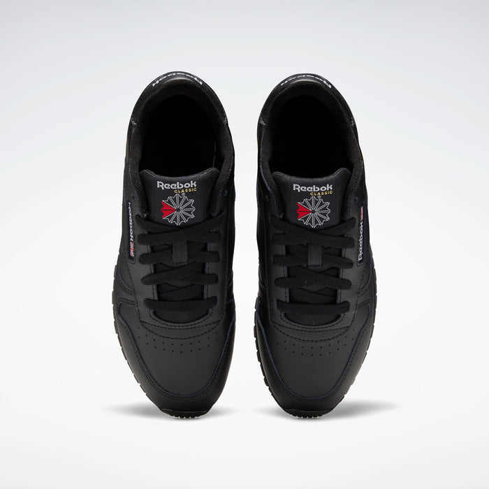 REEBOK FOOTWEAR KIDS Classic Leather Shoes - Grade School CBLACK/CBLACK/CBLACK
