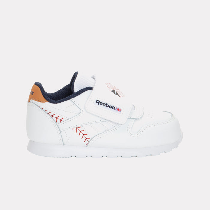 REEBOK FOOTWEAR KIDS Classic Leather Shoes – Baby & Toddler FTWRWHITE/VECTORNAVY/FLASHRED
