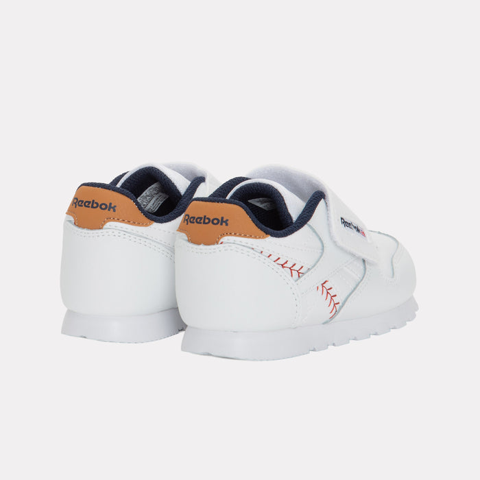 REEBOK FOOTWEAR KIDS Classic Leather Shoes – Baby & Toddler FTWRWHITE/VECTORNAVY/FLASHRED