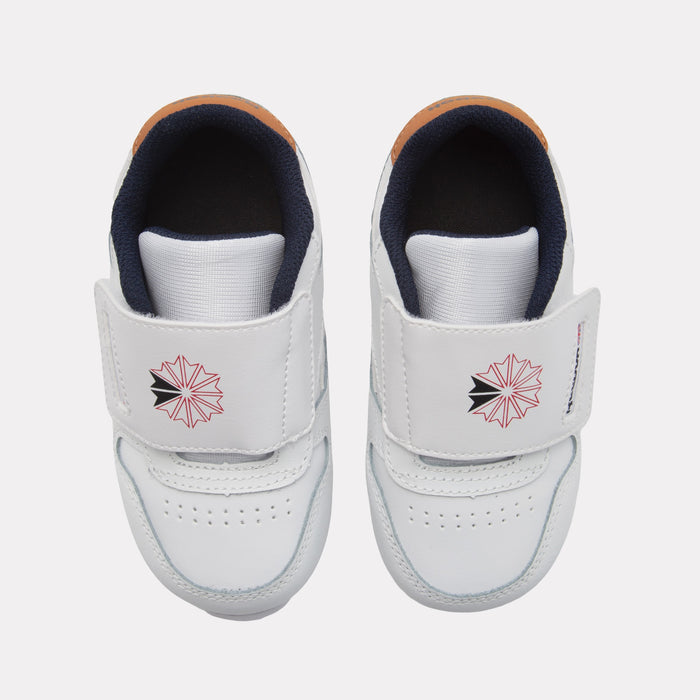 REEBOK FOOTWEAR KIDS Classic Leather Shoes – Baby & Toddler FTWRWHITE/VECTORNAVY/FLASHRED