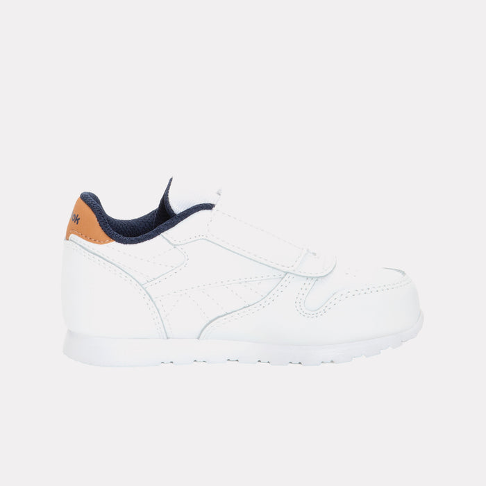 REEBOK FOOTWEAR KIDS Classic Leather Shoes – Baby & Toddler FTWRWHITE/VECTORNAVY/FLASHRED