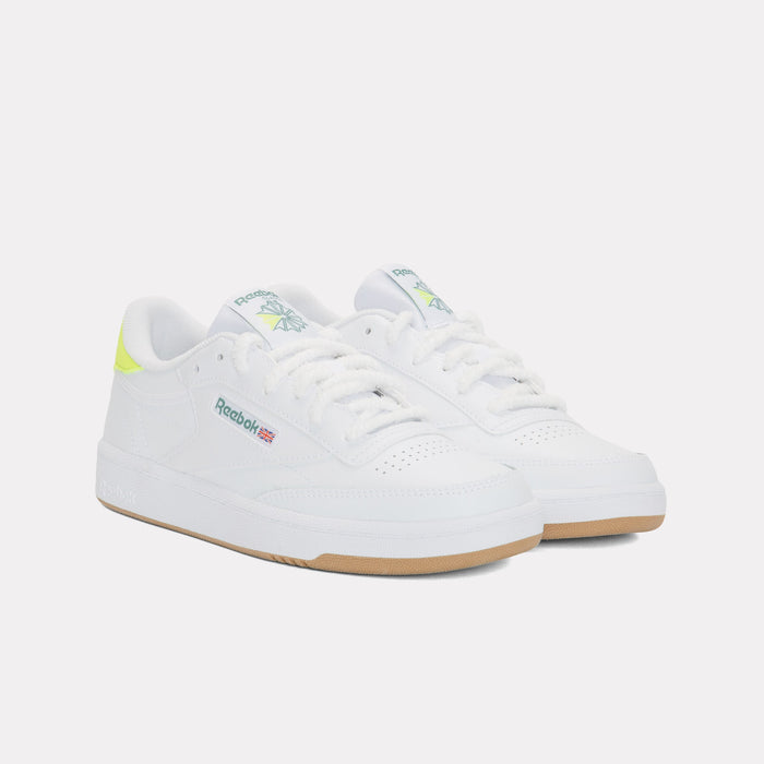 REEBOK FOOTWEAR KIDS Club C Shoes – Grade School FTWR WHITE/DIGITAL LIME/FIELD