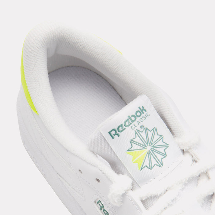 REEBOK FOOTWEAR KIDS Club C Shoes – Grade School FTWR WHITE/DIGITAL LIME/FIELD