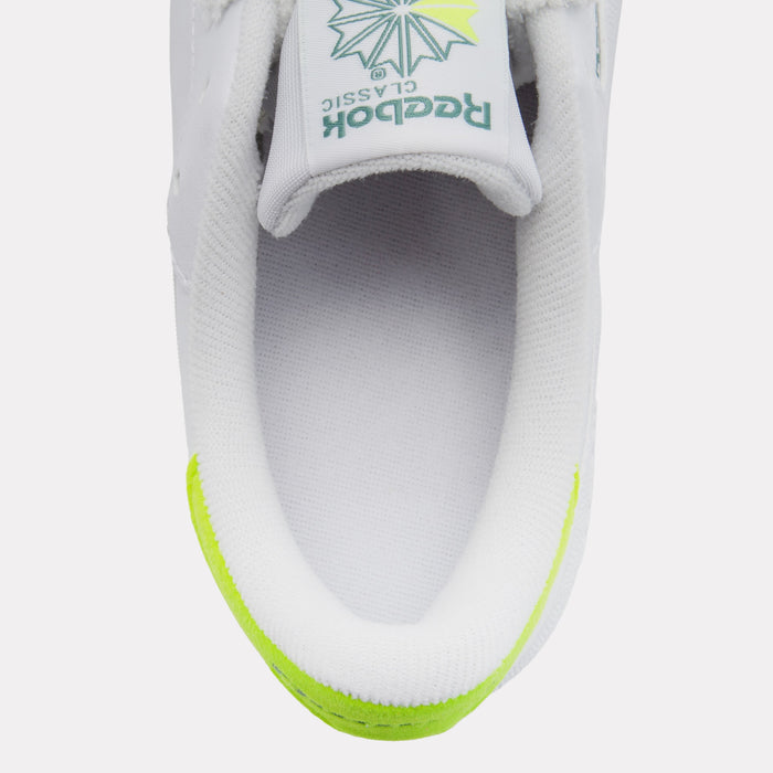 REEBOK FOOTWEAR KIDS Club C Shoes – Grade School FTWR WHITE/DIGITAL LIME/FIELD
