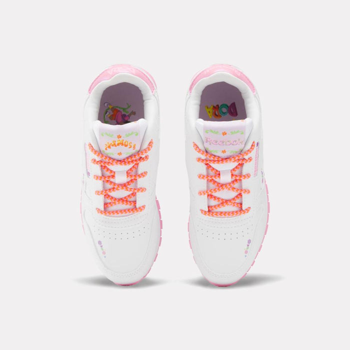 Reebok Footwear Kids Reebok x Dora the Explorer Classic Leather Shoes – Pre-School WHITE/WHITE/PLAYFUL PINK