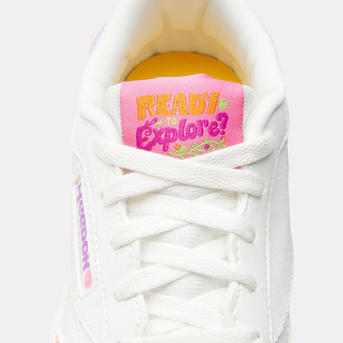 Reebok Footwear Kids Reebok x Dora the Explorer Club C Shoes – Pre-School CHALK/CHALK/DIGITAL PURPLE