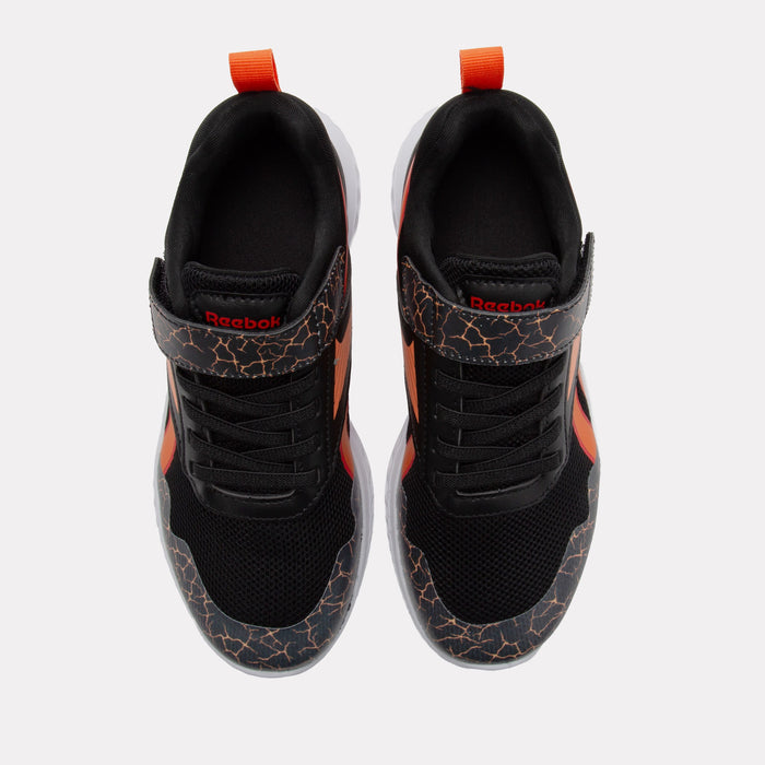 REEBOK FOOTWEAR KIDS Rush Runner 5 Shoes – Pre-School BLACK/ARENAORANGE/SPORTRED