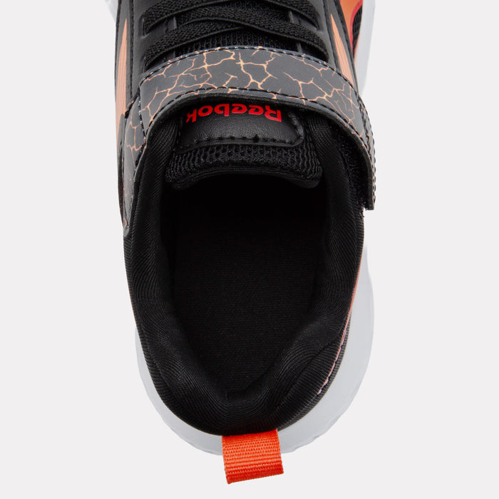 REEBOK FOOTWEAR KIDS Rush Runner 5 Shoes – Pre-School BLACK/ARENAORANGE/SPORTRED