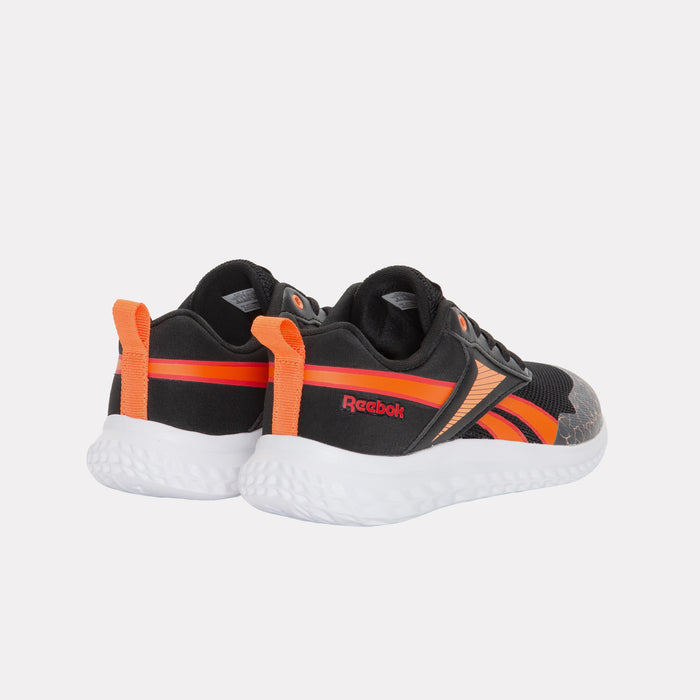 REEBOK FOOTWEAR KIDS Rush Runner Shoes – Pre-School BLACK/ARENAORANGE/SPORTRED
