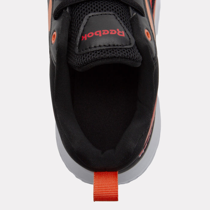 REEBOK FOOTWEAR KIDS Rush Runner Shoes – Pre-School BLACK/ARENAORANGE/SPORTRED