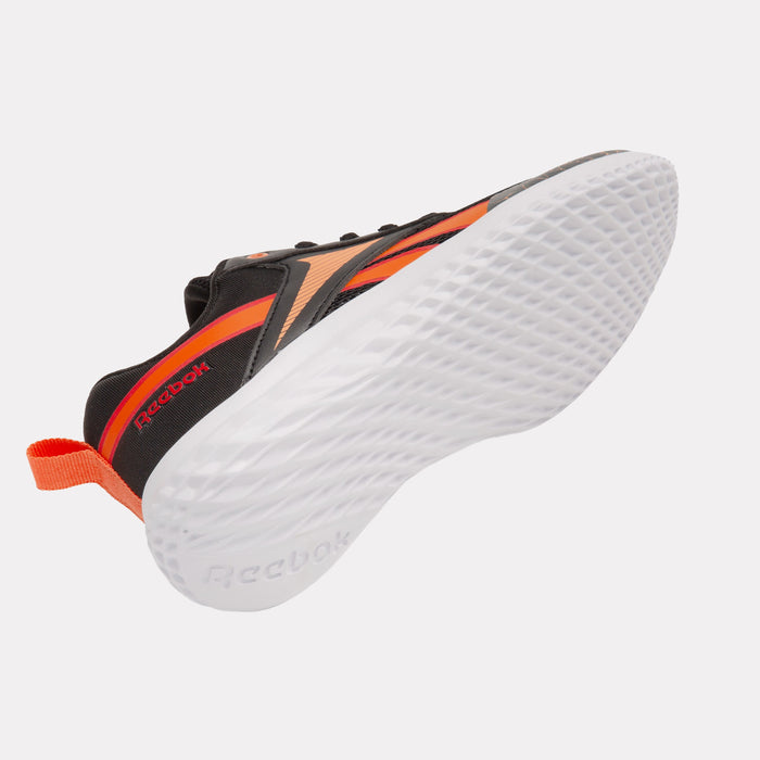 REEBOK FOOTWEAR KIDS Rush Runner Shoes – Pre-School BLACK/ARENAORANGE/SPORTRED