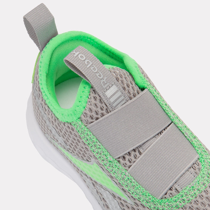 Reebok Footwear Kids Rush Runner Slip-On Shoes – Pre-School GREY2/SOLARLIME/SILVERMET