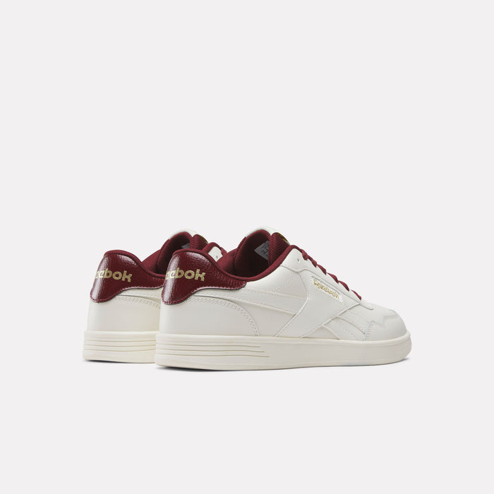 REEBOK FOOTWEAR UNISEX Court Advance Shoes CHALK/CLASSICBURGUNDY/GOLDMET