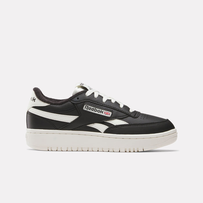 REEBOK FOOTWEAR WOMEN Club C Double Revenge Shoes BLACK/BLACK/CHALK