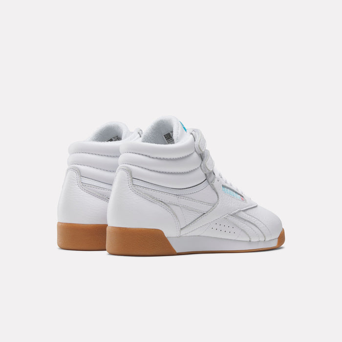 REEBOK FOOTWEAR WOMEN Freestyle Hi Shoes FTWRWHITE/BLUE/GUM