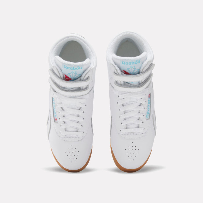 REEBOK FOOTWEAR WOMEN Freestyle Hi Shoes FTWRWHITE/BLUE/GUM