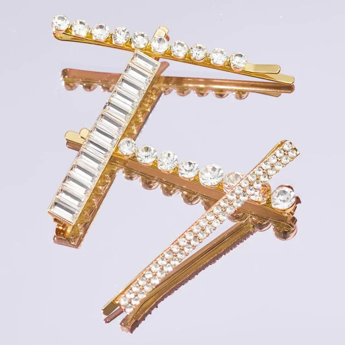 Rhinestone Assorted Bobby Pins - Greige Goods