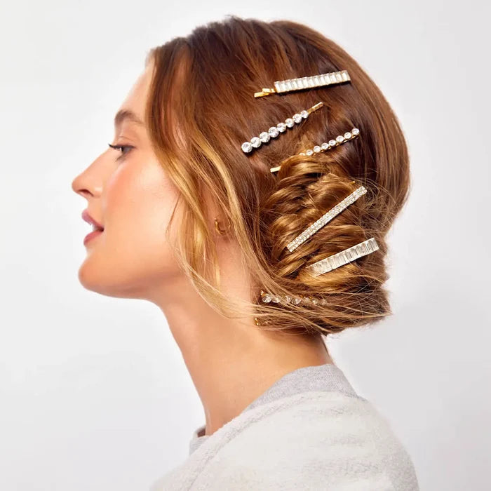 Rhinestone Assorted Bobby Pins - Greige Goods