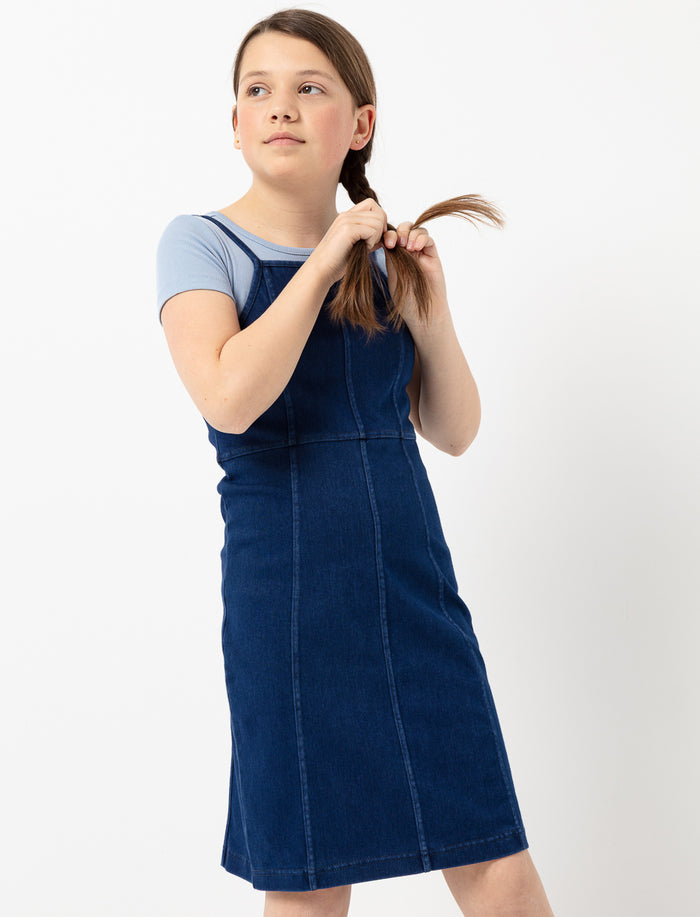Robe ajustée en denim à bretelles fines