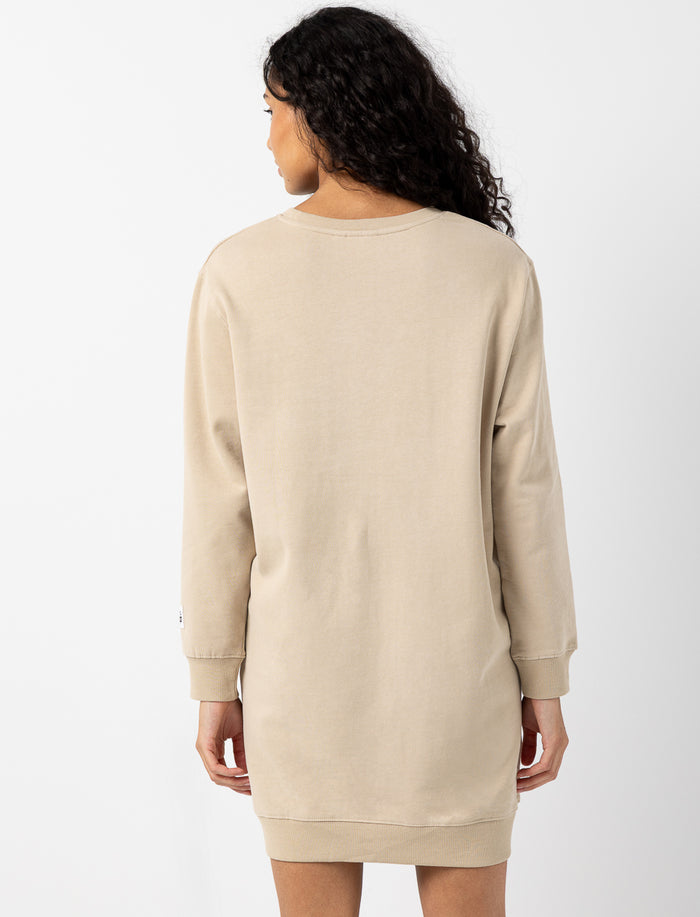 Robe chandail imprimée à épaules tombantes
