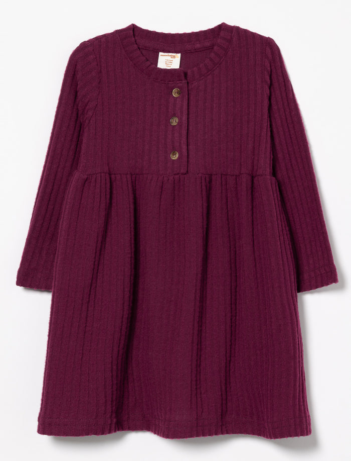 Robe côtelée à manches longues - petite fille