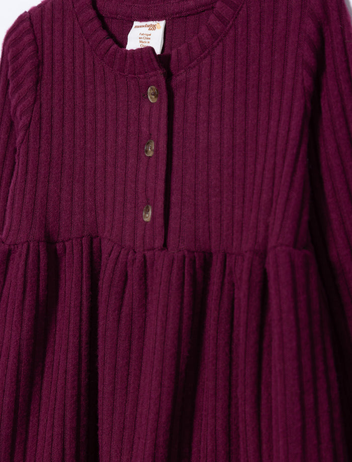 Robe côtelée à manches longues - petite fille