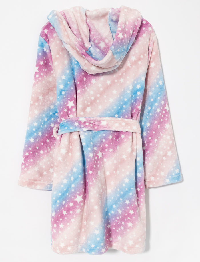 Robe de chambre en peluche multicolore