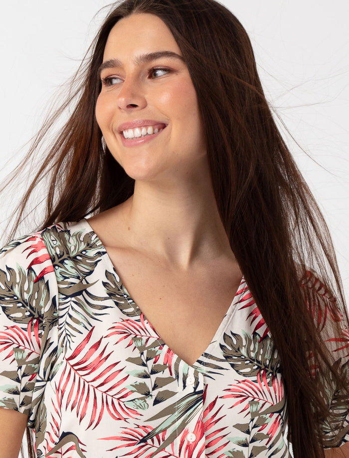 Robe imprimée à col en V