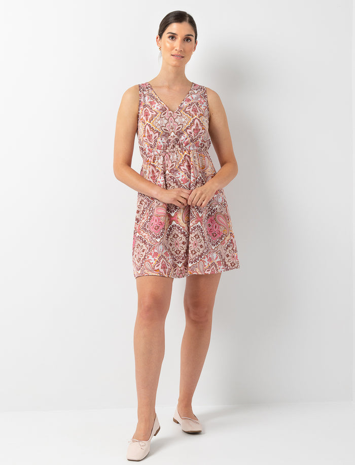 Robe imprimée à col en V