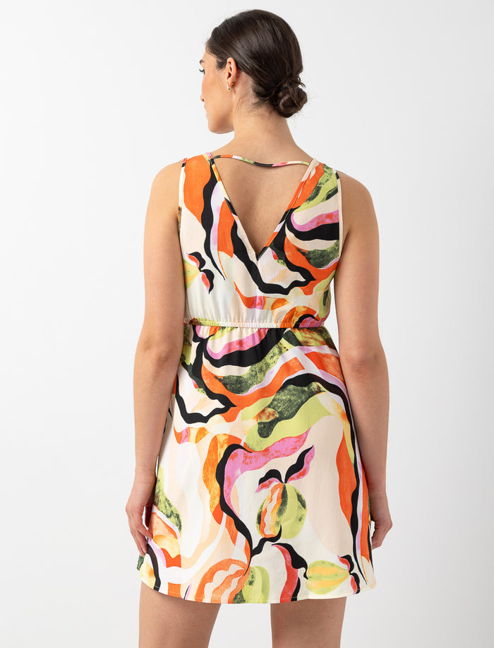 Robe imprimée à col en V