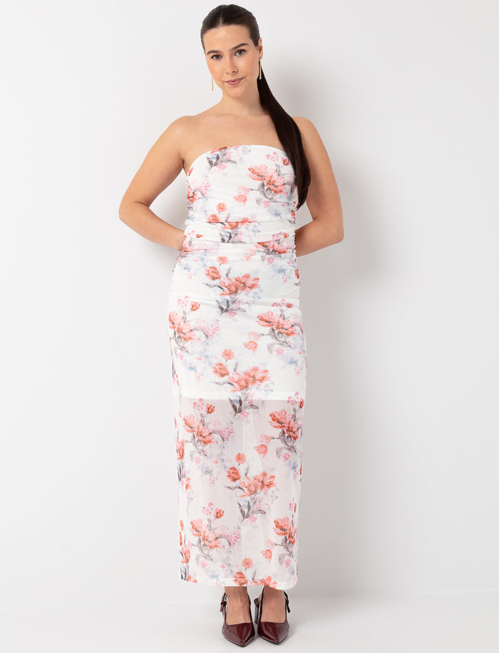 Robe maxi à motif plissée
