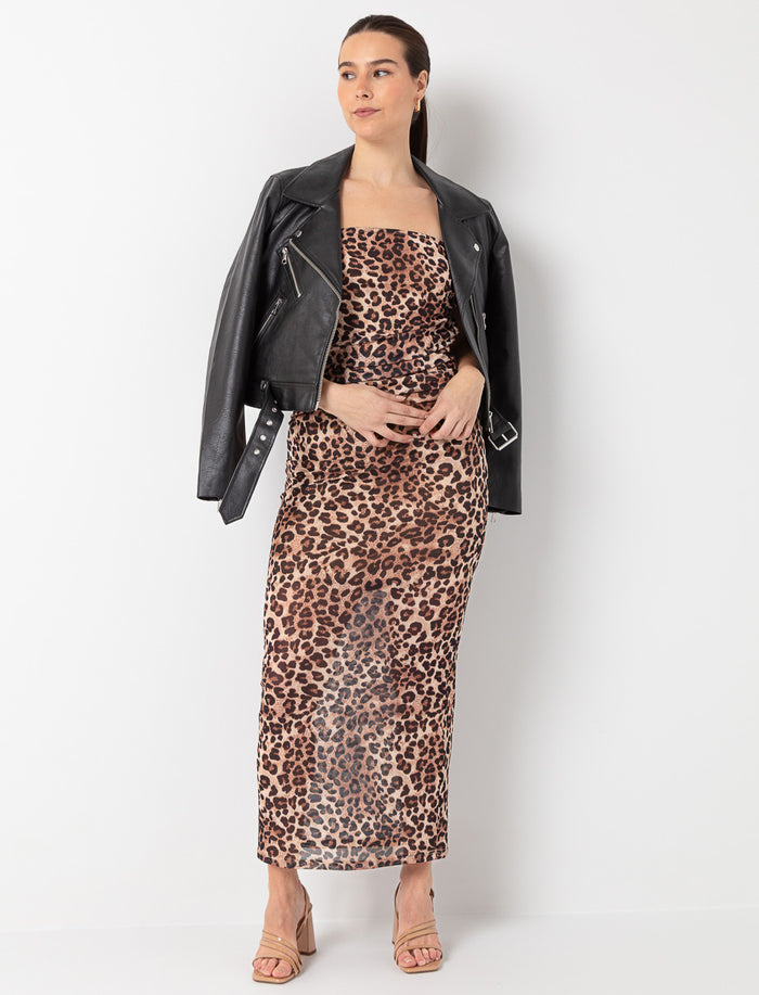 Robe maxi à motif plissée