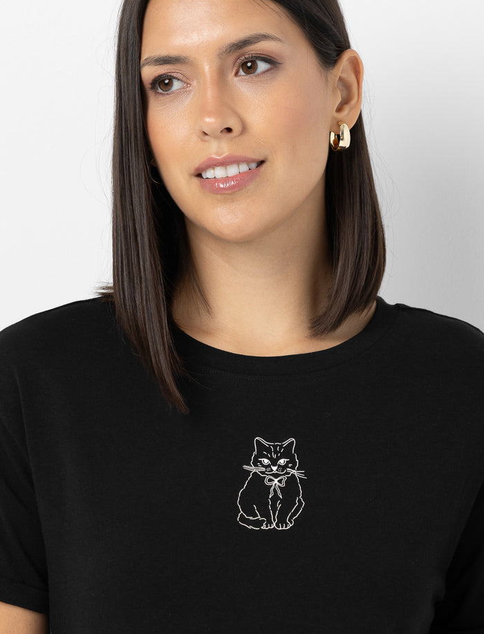 Robe t-shirt à imprimé chat