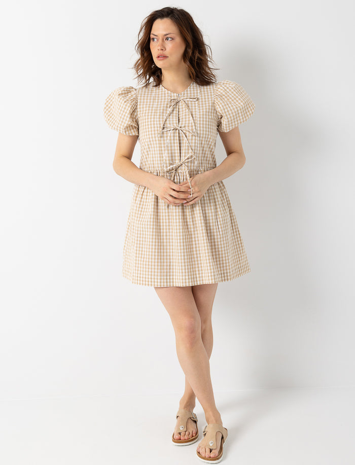 Robe vichy à noeuds