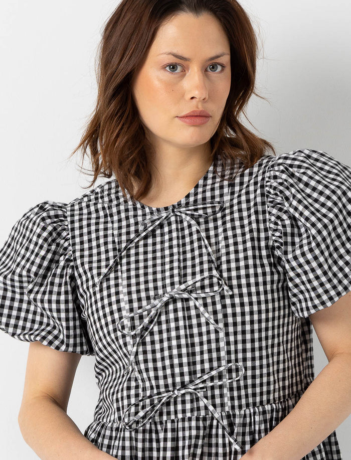 Robe vichy à noeuds