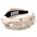 Rose Beige Stripe Knot Headband - Greige Goods
