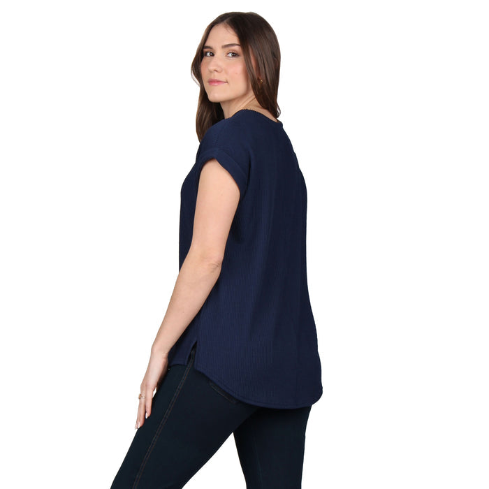 Round Neck Ribbed Tunic Plus