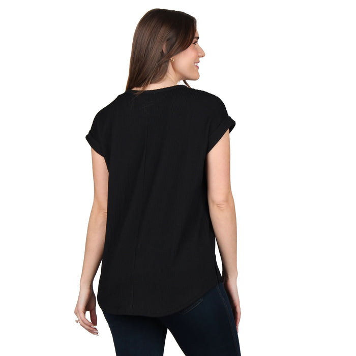 Round Neck Ribbed Tunic Plus