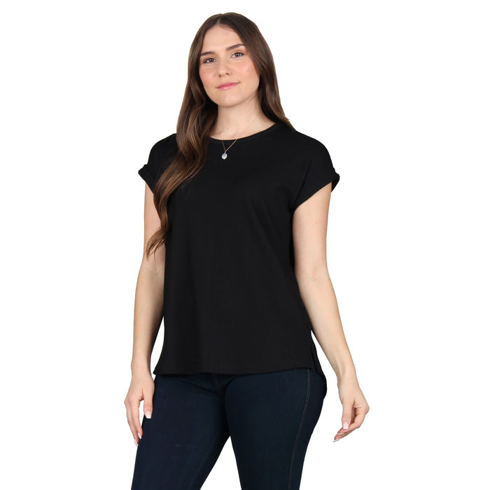 Round Neck Ribbed Tunic
