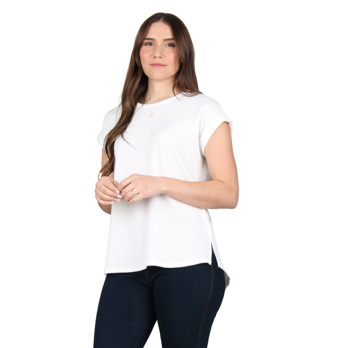 Round Neck Ribbed Tunic