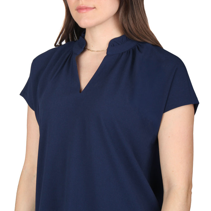 Ruffle Notch Neck Tunic