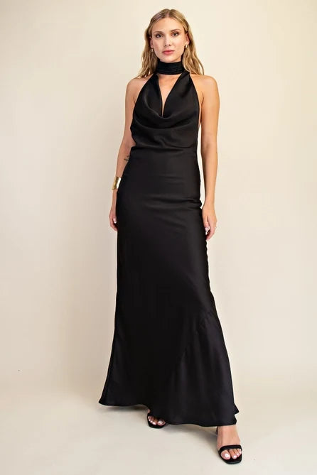 Scarf Effect Drape Dress - Greige Goods