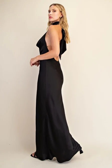 Scarf Effect Drape Dress - Greige Goods
