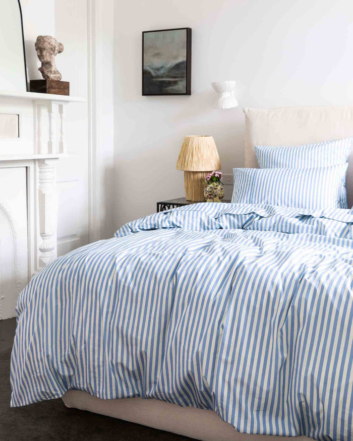 Seaside Stripe Organic Cotton Flat Sheet (US)