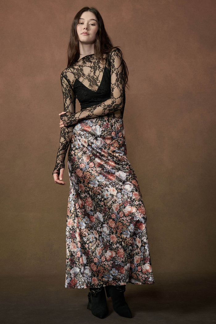 Secret Whisper Sheer Lace Long-Sleeve Layering Top - ShopPromesa