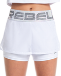 Sheer Energy Mesh Overlay Shorts in White