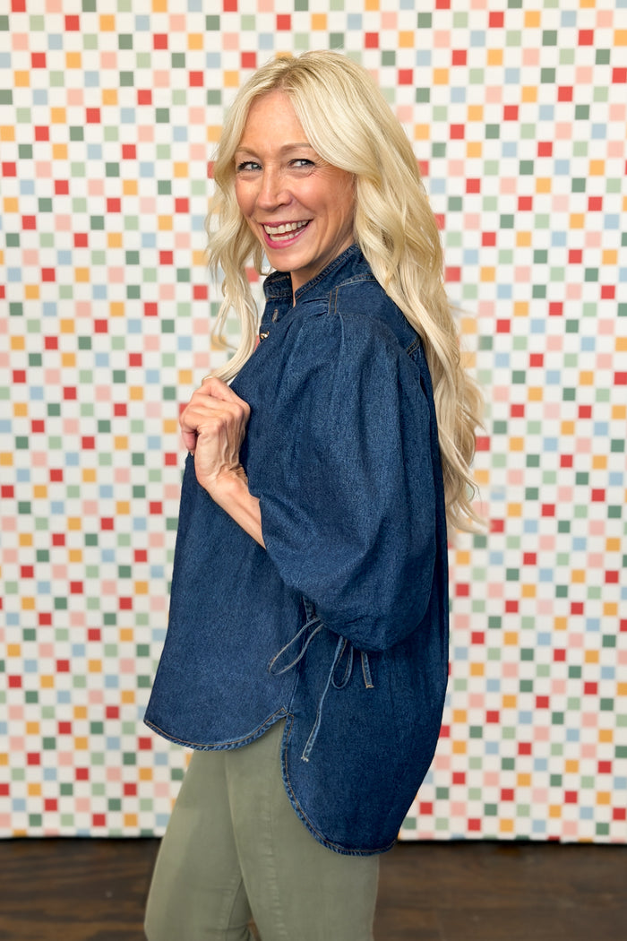 She’s So Solid Denim Top